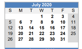 District School Academic Calendar for Munford Elementary School for July 2020