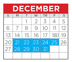 District School Academic Calendar for J W Long Elementary for December 2020