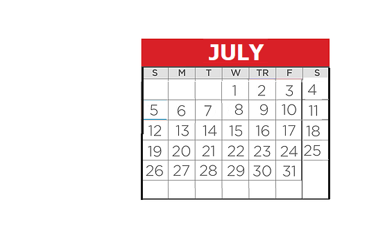 District School Academic Calendar for Terrell H S for July 2020