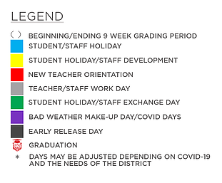 District School Academic Calendar Legend for Kennedy Elementary