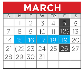 District School Academic Calendar for Terrell H S for March 2021