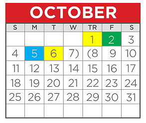 District School Academic Calendar for Tisd Child & Adolescent Center for October 2020