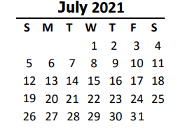 District School Academic Calendar for Kensington Elementary for July 2020