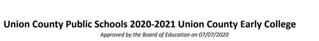 District School Academic Calendar for Union County Career Center