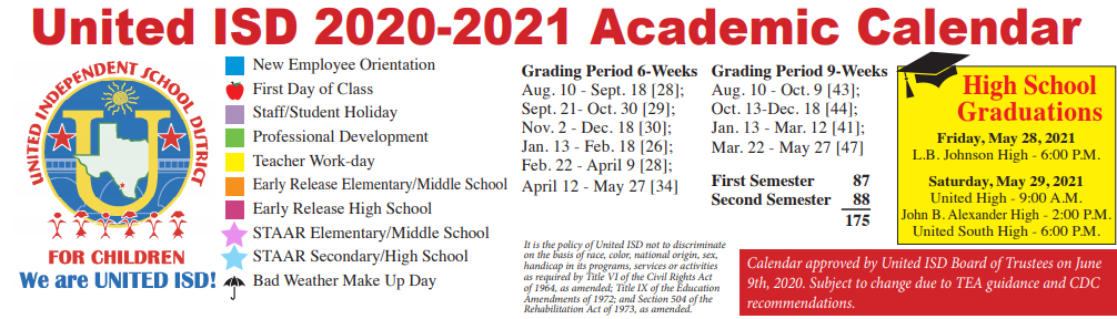 District School Academic Calendar for John B Alexander High School