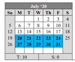 District School Academic Calendar for Victory College Prep - Indpls Lighthouse Charter School for July 2020