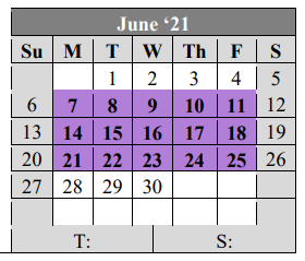 District School Academic Calendar for Victory College Prep - Indpls Lighthouse Charter School for June 2021
