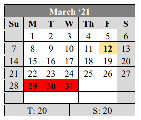 District School Academic Calendar for Victory College Prep - Indpls Lighthouse Charter School for March 2021