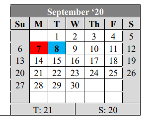 District School Academic Calendar for Victory College Prep - Indpls Lighthouse Charter School for September 2020