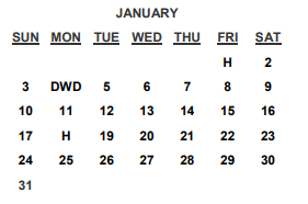 District School Academic Calendar for Fremont Elementary for January 2021