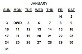 District School Academic Calendar for Southern Academy for January 2021