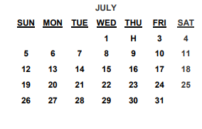 District School Academic Calendar for Southern Academy for July 2020