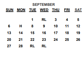 District School Academic Calendar for Dillard Middle for September 2020