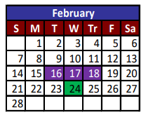 District School Academic Calendar for Desertaire Elementary for February 2021