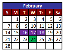 District School Academic Calendar for Cesar Chavez Middle School Jjaep for February 2021