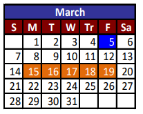 District School Academic Calendar for Cesar Chavez Middle School Jjaep for March 2021