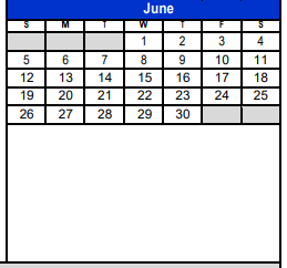District School Academic Calendar for Bexar Co J J A E P for June 2022