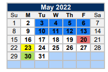 District School Academic Calendar for Alter School for May 2022