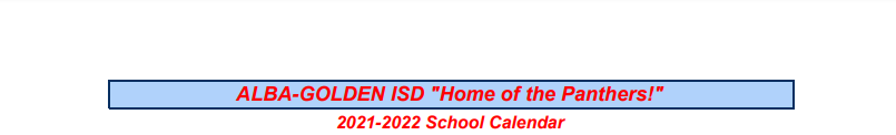 District School Academic Calendar for Alter School