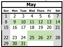 District School Academic Calendar for Taylor Middle for May 2022