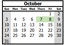 District School Academic Calendar for Gov Bent Elementary for October 2021