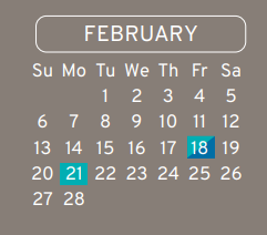 District School Academic Calendar for Shotwell Middle for February 2022