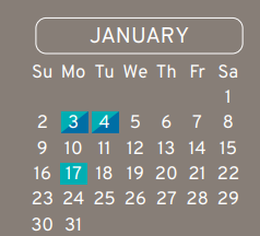 District School Academic Calendar for Houston Academy for January 2022