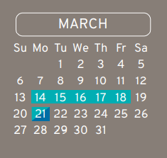 District School Academic Calendar for Eisenhower Ninth Grade School for March 2022