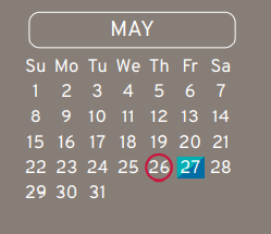 District School Academic Calendar for Eisenhower Ninth Grade School for May 2022