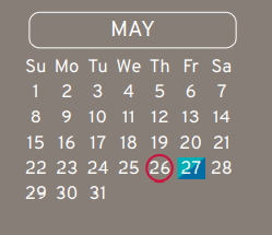 District School Academic Calendar for Hall Academy for May 2022