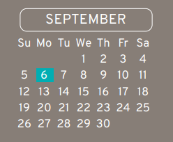 District School Academic Calendar for Grantham Academy for September 2021