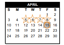 District School Academic Calendar for Salazar El for April 2022