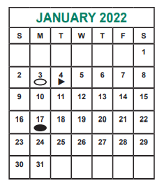 District School Academic Calendar for O'donnell Middle for January 2022