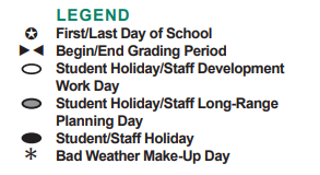 District School Academic Calendar Legend for Youens Elementary School