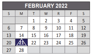 District School Academic Calendar for Vaughan Elementary School for February 2022