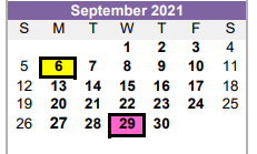 District School Academic Calendar for Alpine Middle for September 2021