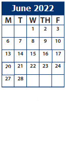 District School Academic Calendar for Vineyard School for June 2022