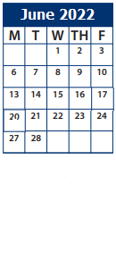 District School Academic Calendar for At Risk-summit Jr High for June 2022