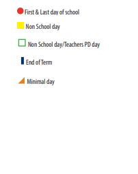 District School Academic Calendar Legend for Northridge School