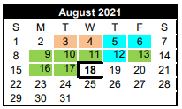 District School Academic Calendar for Alto High School for August 2021