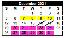 District School Academic Calendar for Alto Elementary for December 2021