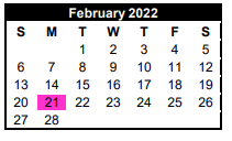 District School Academic Calendar for Alto High School for February 2022