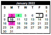 District School Academic Calendar for Alto Elementary for January 2022