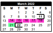District School Academic Calendar for Alto High School for March 2022
