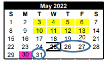 District School Academic Calendar for Alto Elementary for May 2022