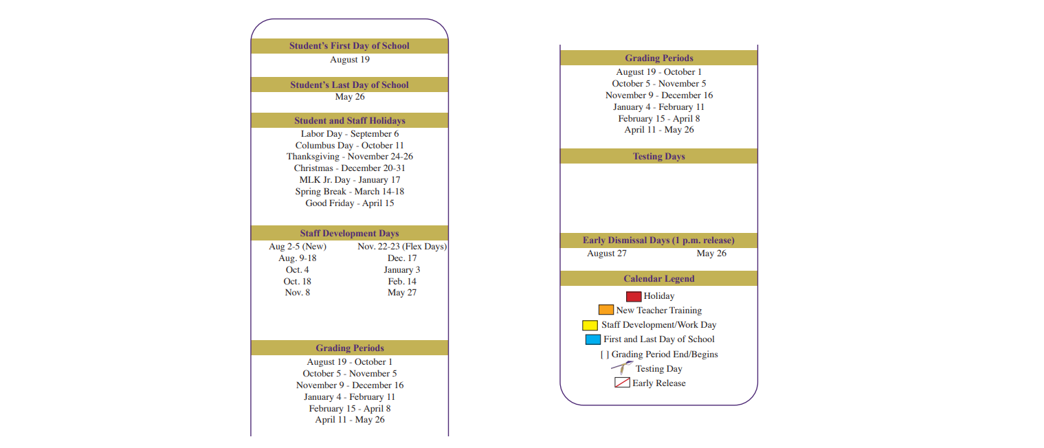 District School Academic Calendar Key for Alvarado Alternative School