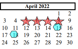 District School Academic Calendar for Alvin Junior High for April 2022