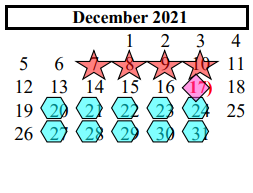District School Academic Calendar for Alvin Pri for December 2021