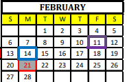 District School Academic Calendar for Alvord High School for February 2022