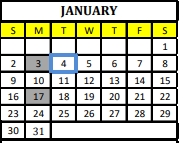 District School Academic Calendar for Alvord High School for January 2022